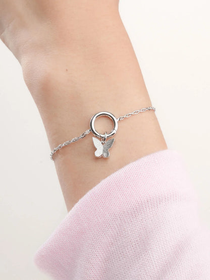Moissanite Butterfly Charm - Reversible