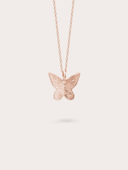 Moissanite Butterfly Necklace Reversible 18K Rose Gold (6) – Mondays Made Flower & Birthstone Jewelry Singapore