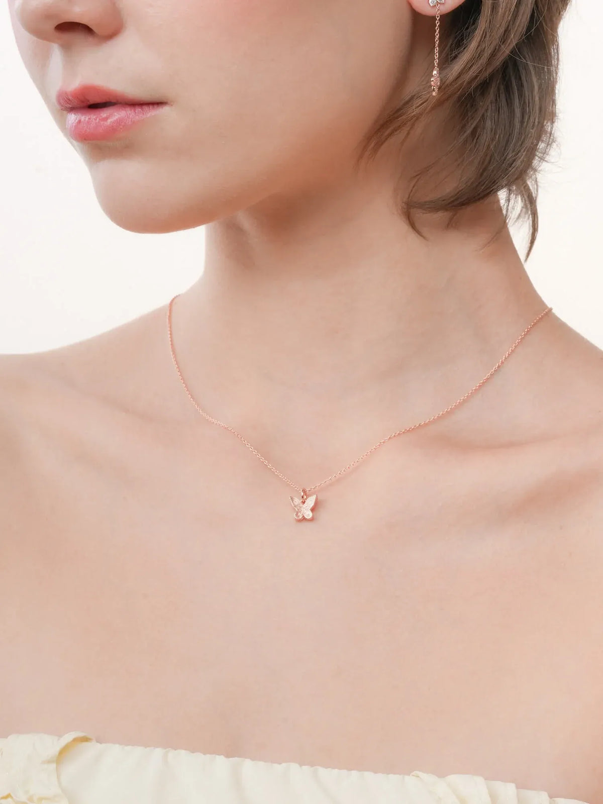 Moissanite Butterfly Necklace - Reversible