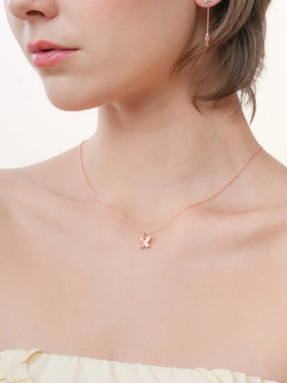 Moissanite Butterfly Necklace - Reversible