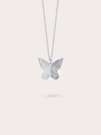 Moissanite Butterfly Necklace Reversible S925 Silver Rhodium (6) – Mondays Made Flower & Birthstone Jewelry Singapore