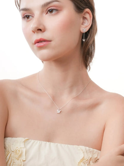 Moissanite Butterfly Necklace - Reversible
