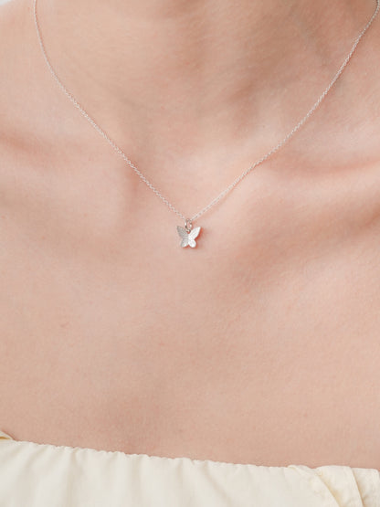 Moissanite Butterfly Necklace Reversible S925 Silver Rhodium (4) – Mondays Made Flower & Birthstone Jewelry Singapore