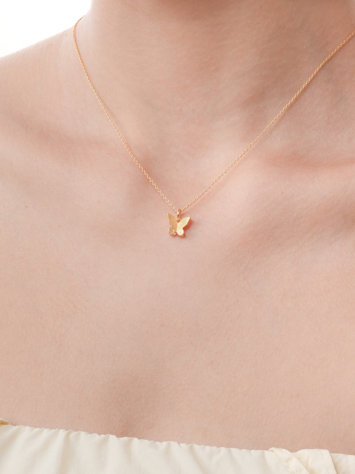 Moissanite Butterfly Necklace - Reversible