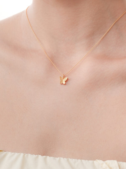 Moissanite Butterfly Necklace Reversible 18K Gold (4) – Mondays Made Flower & Birthstone Jewelry Singapore