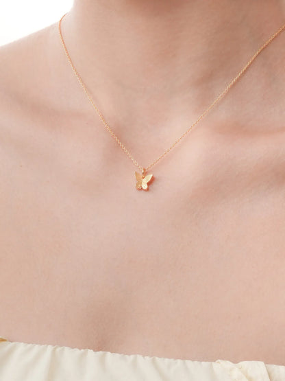 Moissanite Butterfly Necklace - Reversible