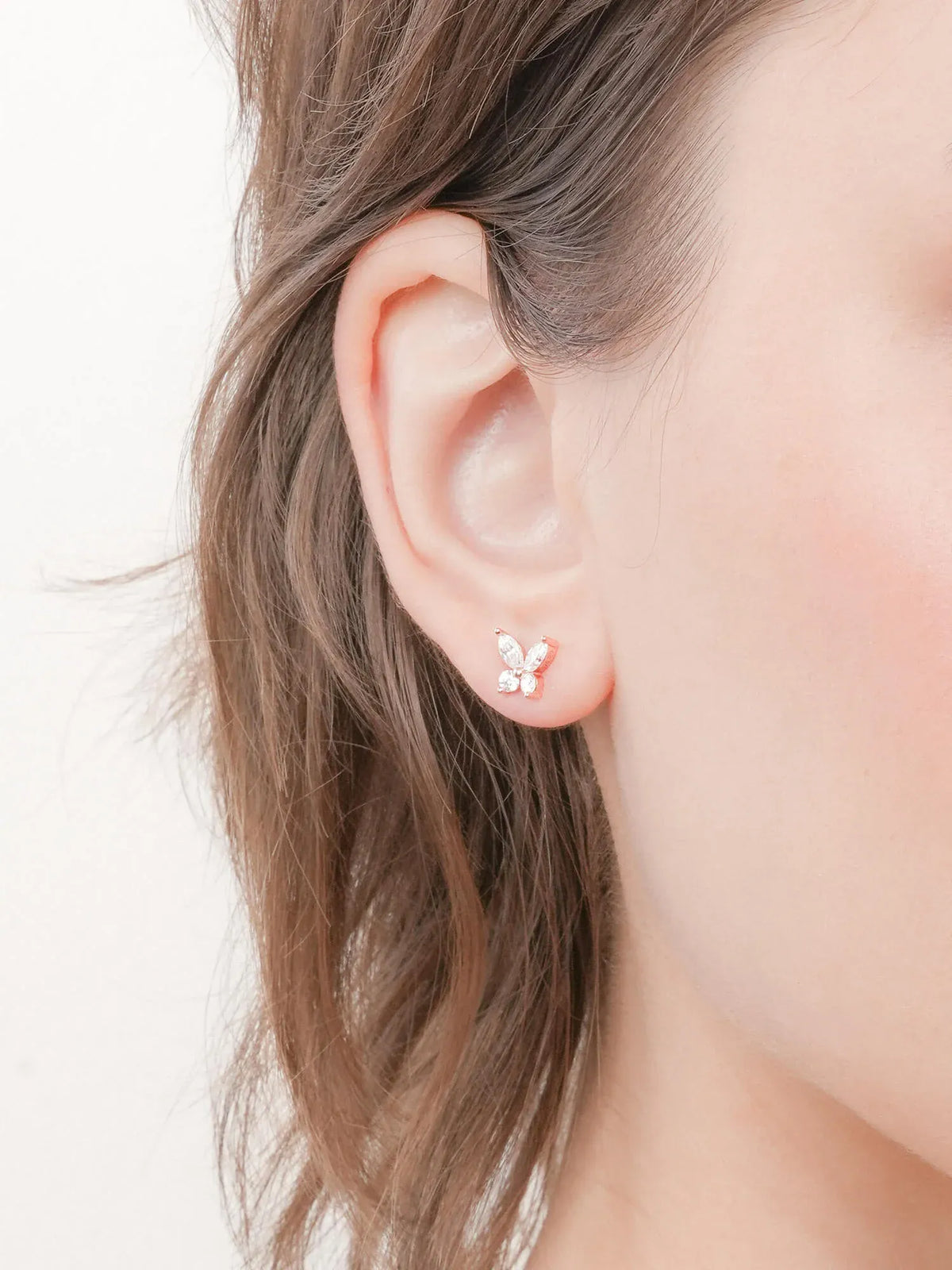 Moissanite Butterfly Stud Earrings