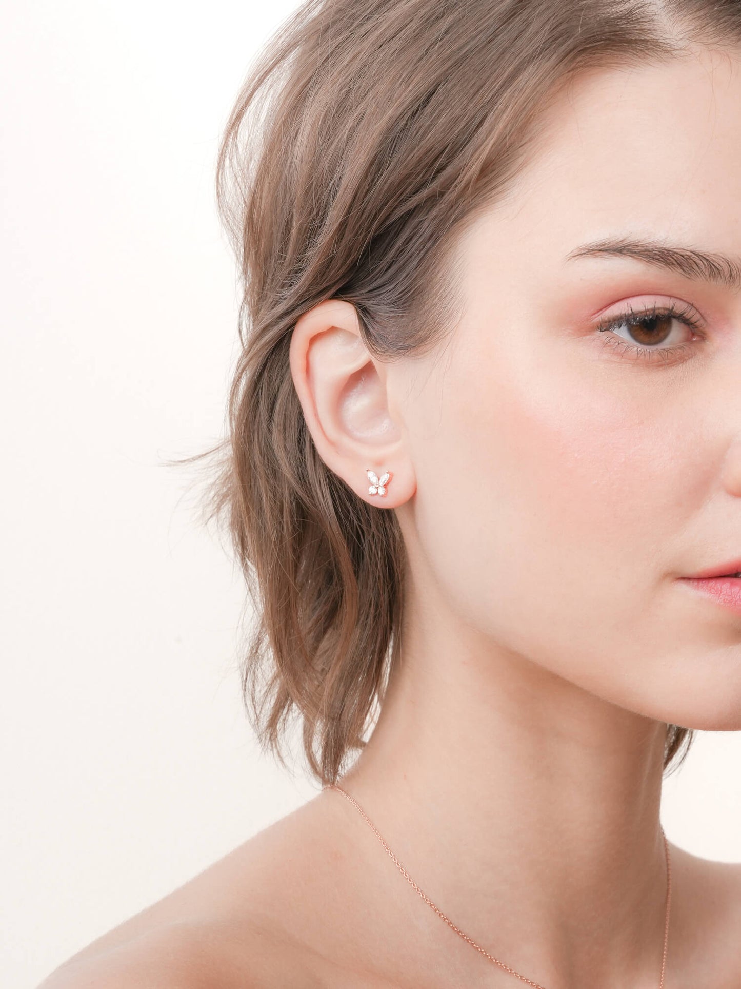 Moissanite Butterfly Stud Earrings