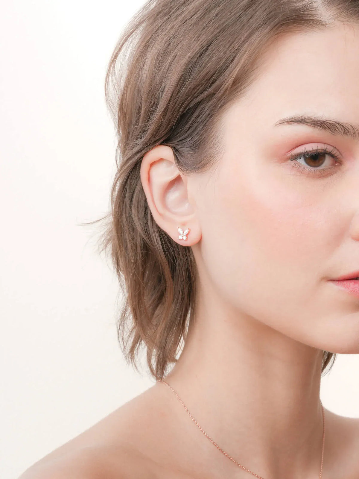 Moissanite Butterfly Stud Earrings