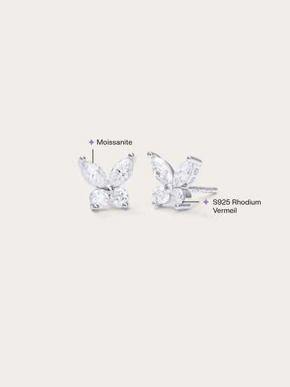 Moissanite Butterfly Stud Earrings