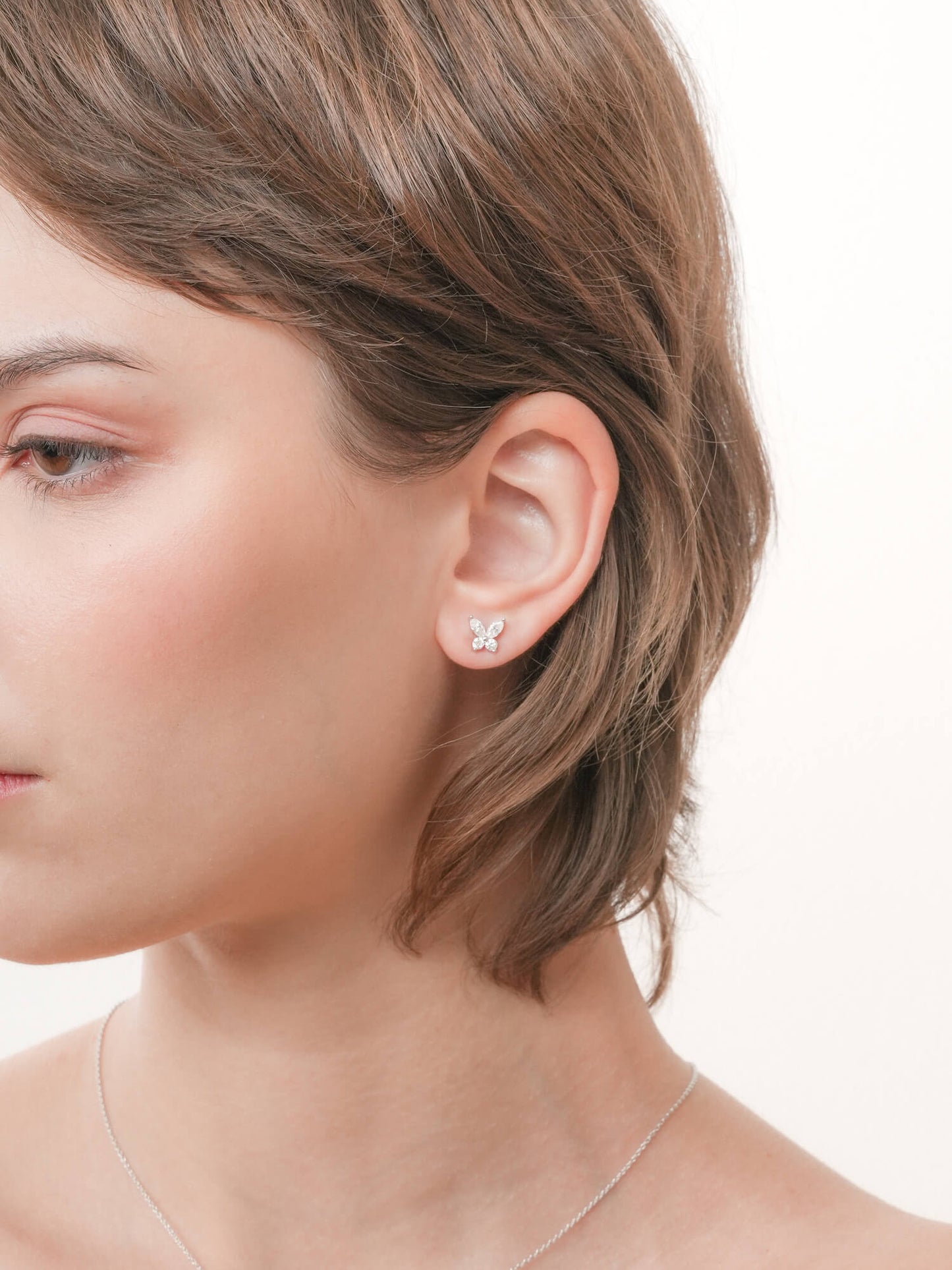 Moissanite Butterfly Stud Earrings