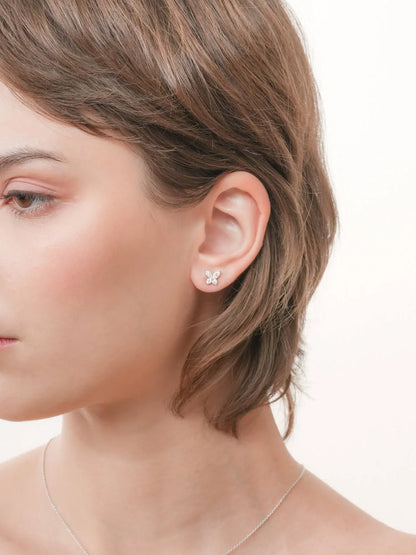 Moissanite Butterfly Stud Earrings