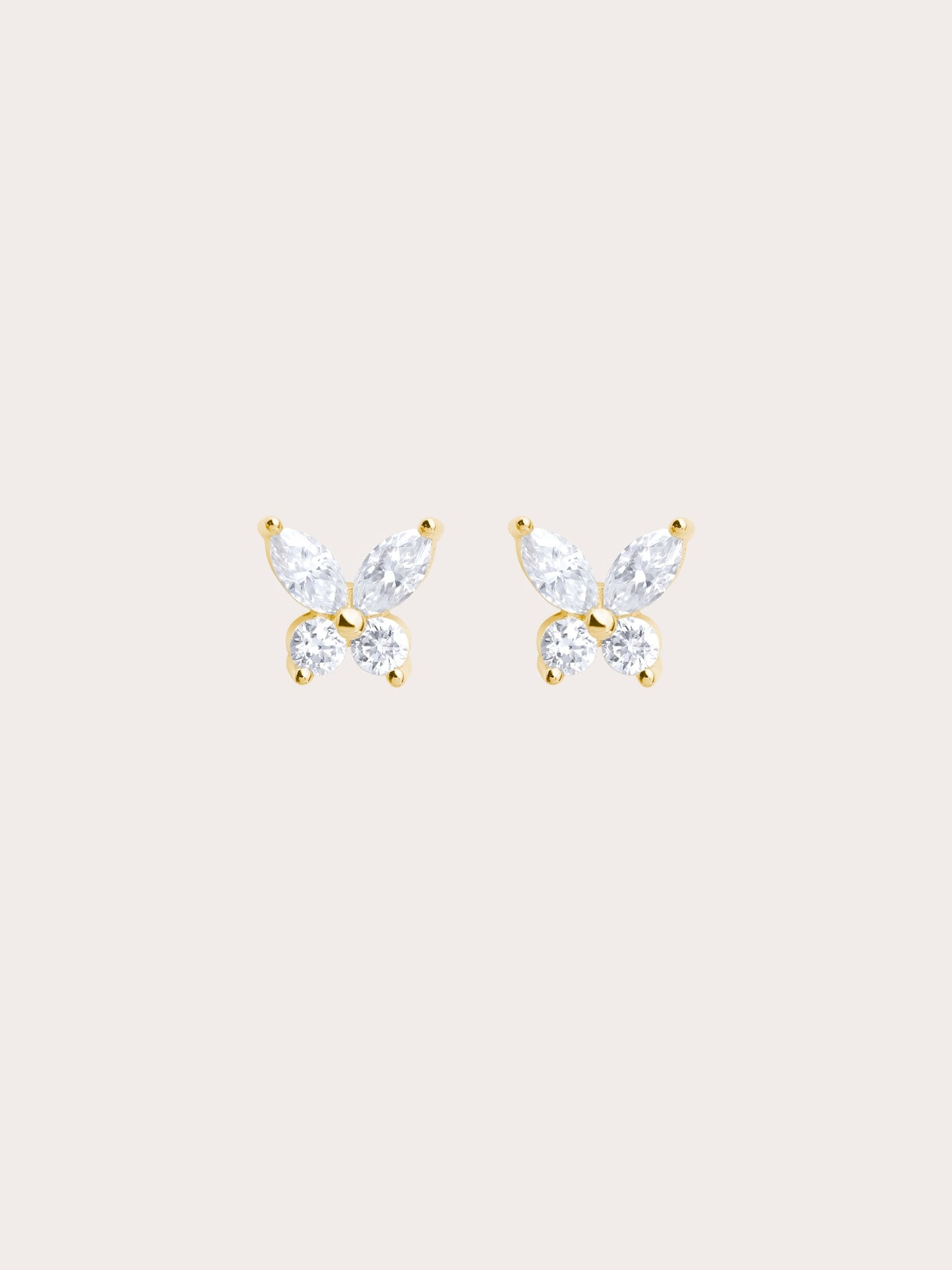 Moissanite Butterfly Stud Earrings