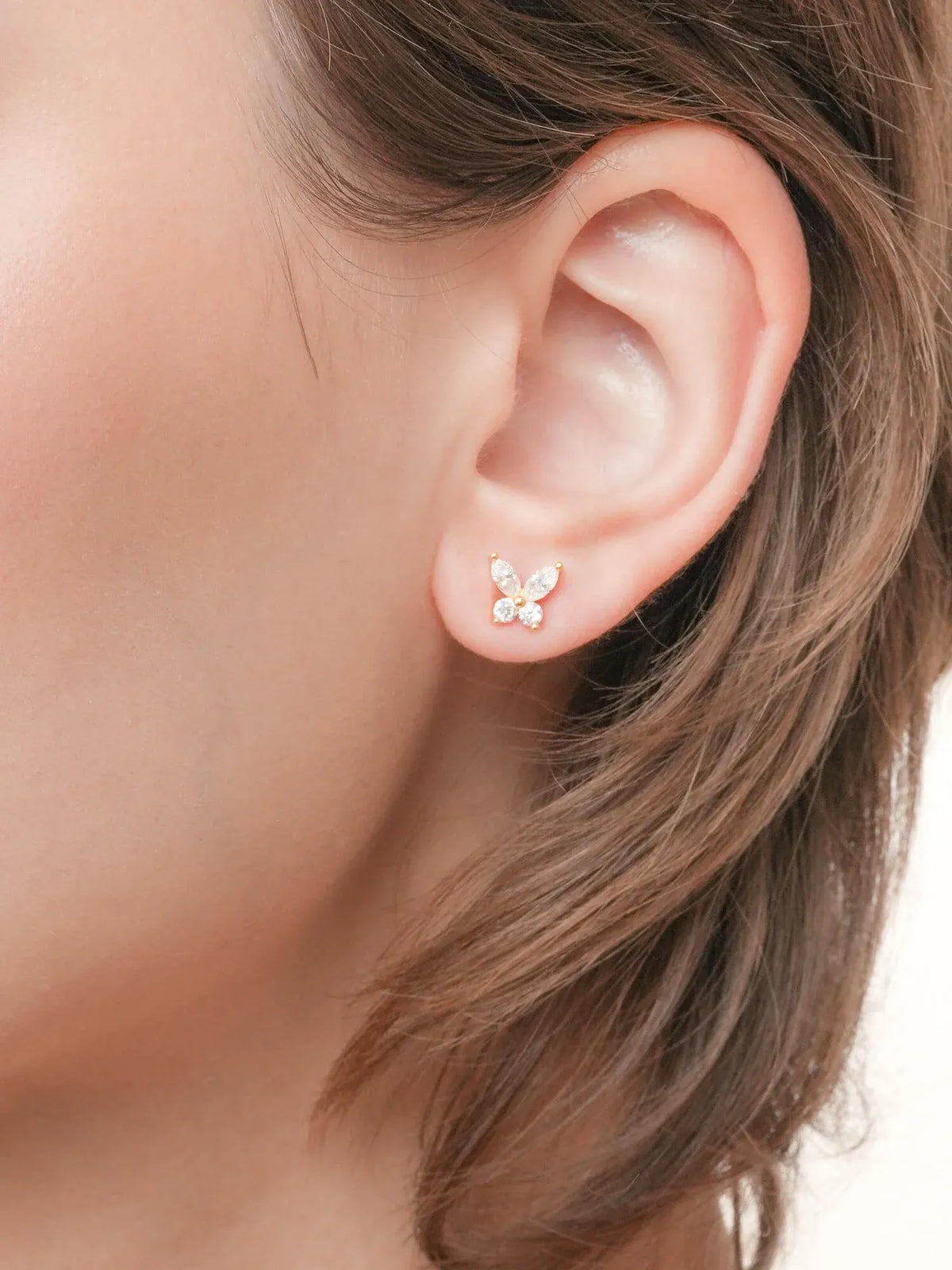 Moissanite Butterfly Stud Earrings