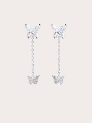 Moissanite Butterfly Stud Earrings W Butterfly S925 Silver Rhodium (2) – Mondays Made Flower & Birthstone Jewelry Singapore