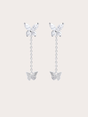 Moissanite Butterfly Stud Earrings W Butterfly S925 Silver Rhodium (2) – Mondays Made Flower & Birthstone Jewelry Singapore