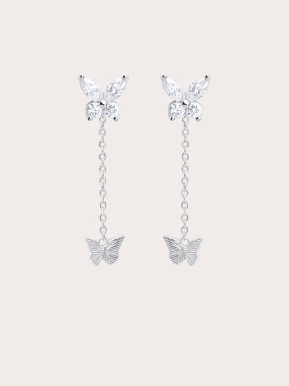 Moissanite Butterfly Stud Earrings W Butterfly S925 Silver Rhodium (2) – Mondays Made Flower & Birthstone Jewelry Singapore