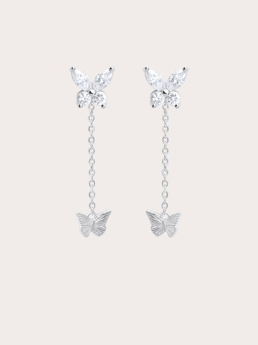 Moissanite Butterfly Stud Earrings W Butterfly S925 Silver Rhodium (2) – Mondays Made Flower & Birthstone Jewelry Singapore