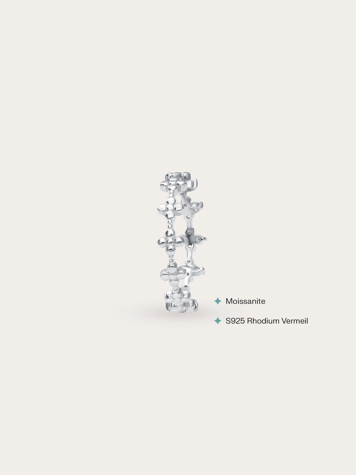 Moissanite Clover Band - Reversible