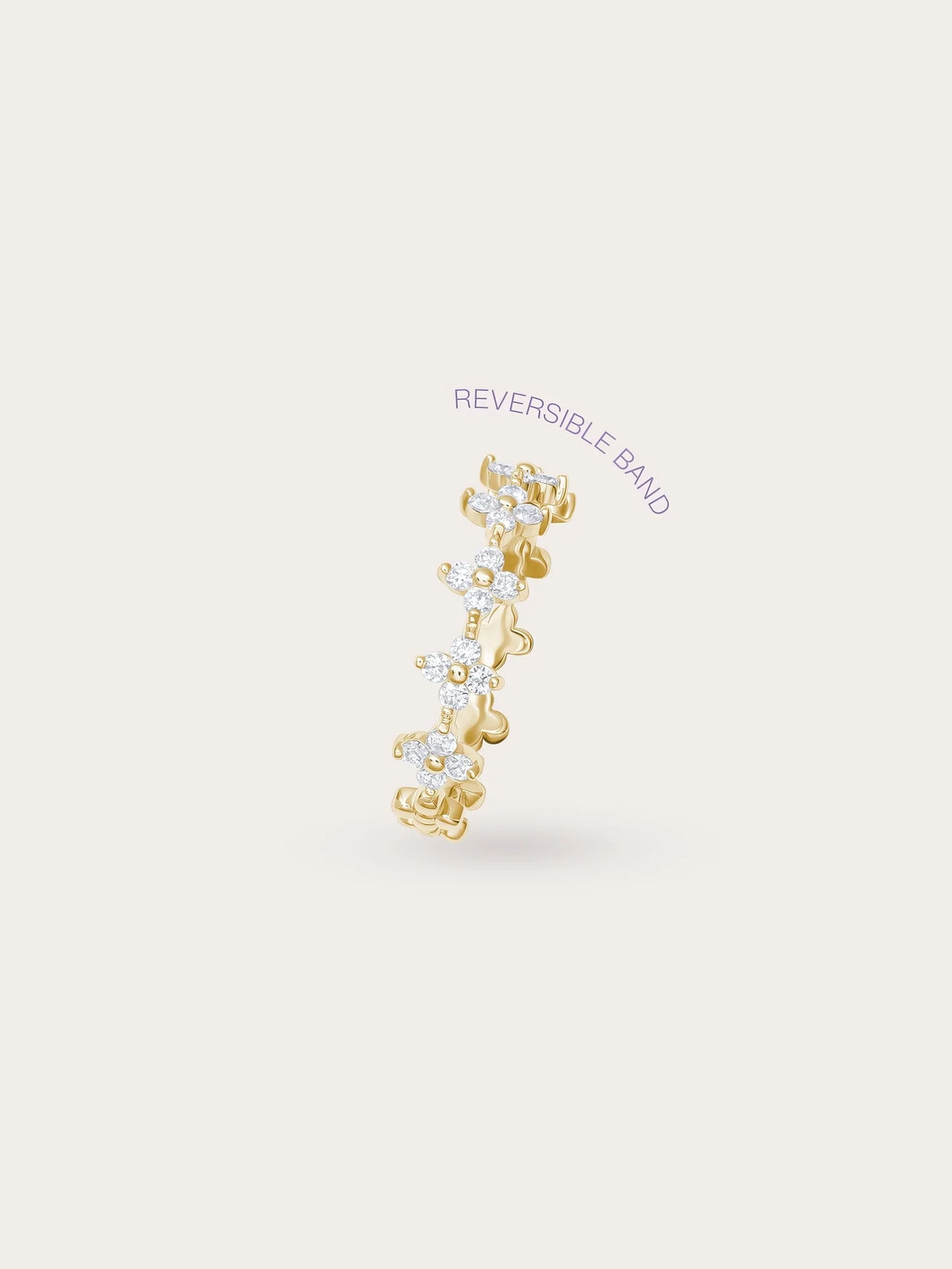 Moissanite Clover Band - Reversible