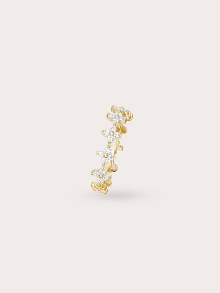 Moissanite Clover Band Reversible 18K Gold (2) – Mondays Made Flower & Birthstone Jewelry Singapore