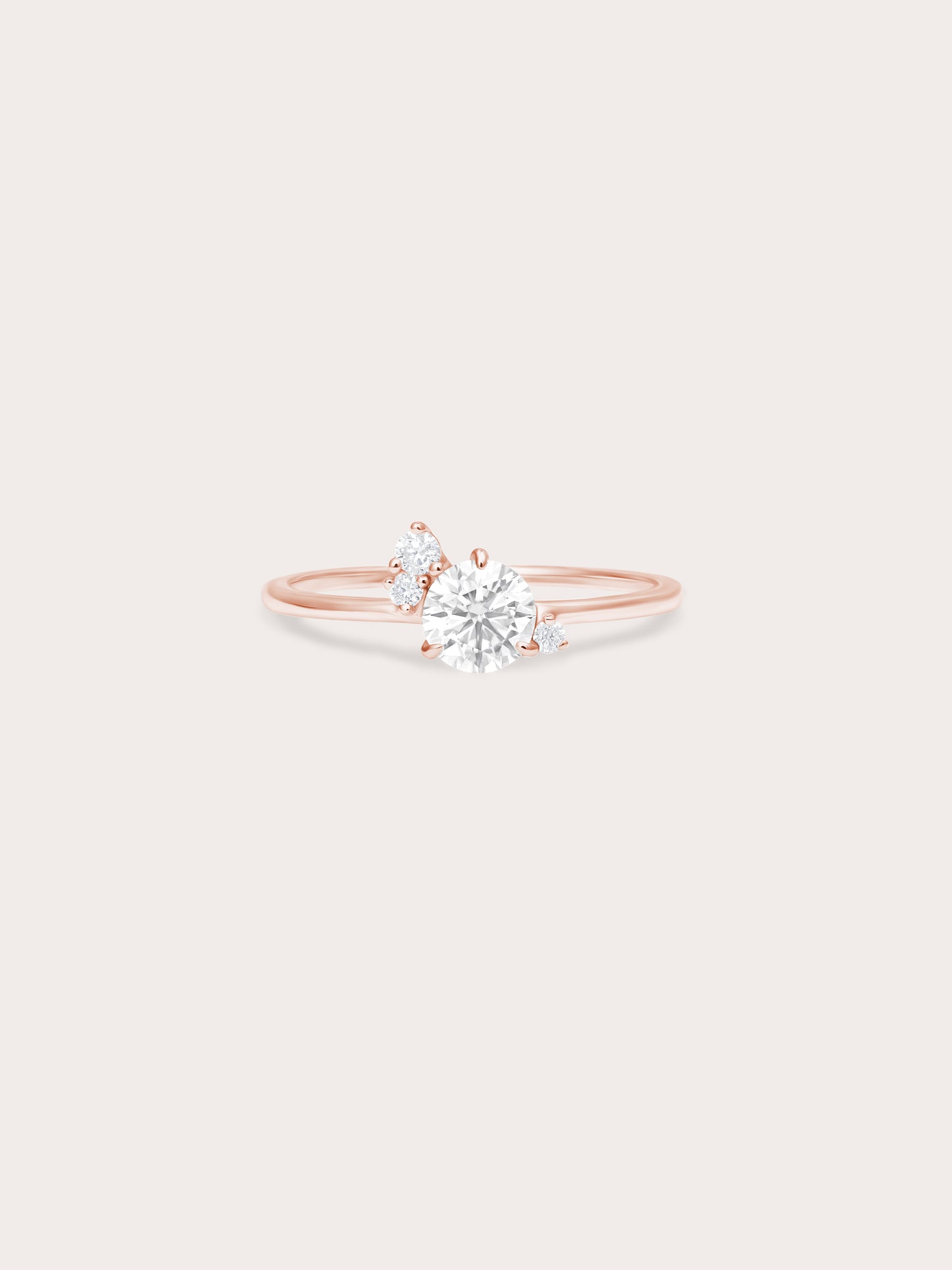 White Moissanite Cluster Ring