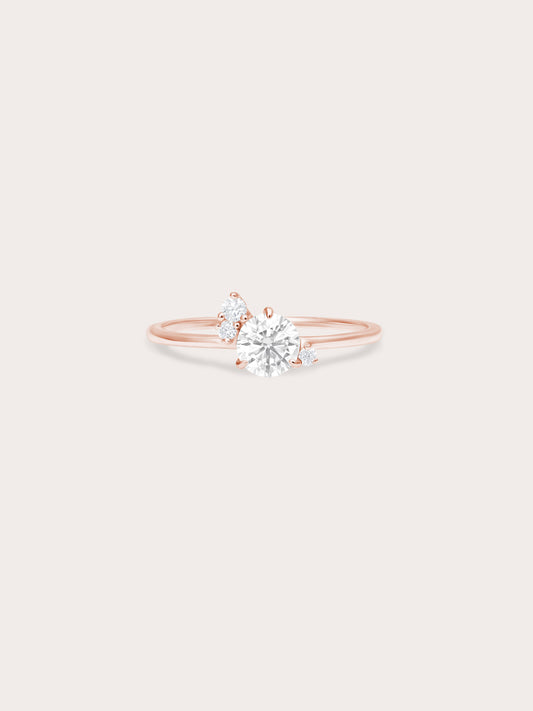 White Moissanite Cluster Ring