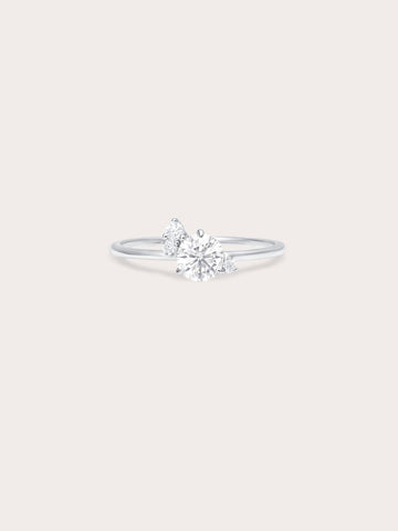 Moissanite Cluster Ring White S925 Silver Rhodium (1) – Mondays Made Flower & Birthstone Jewelry Singapore