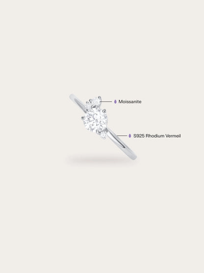 White Moissanite Cluster Ring