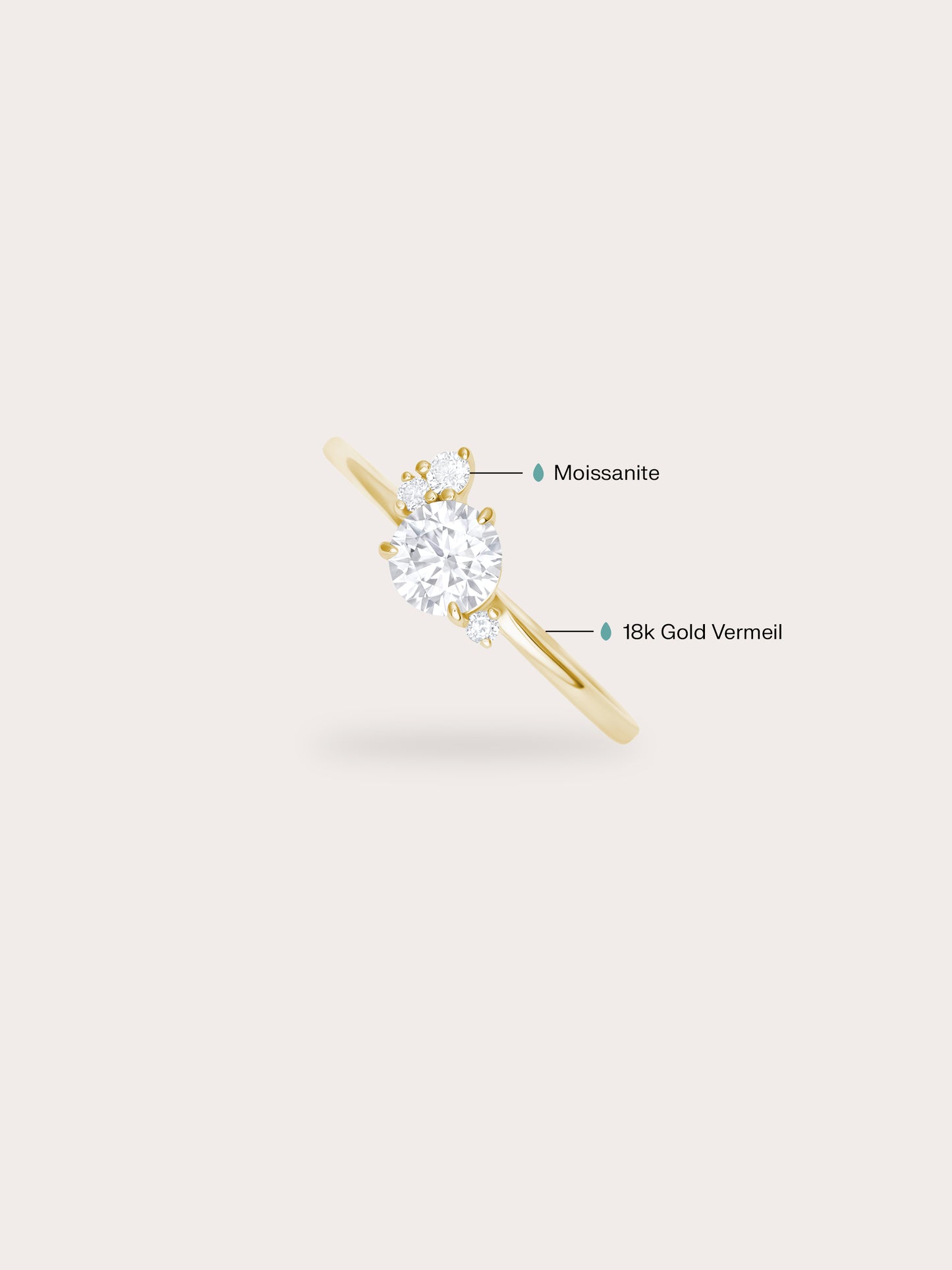 White Moissanite Cluster Ring