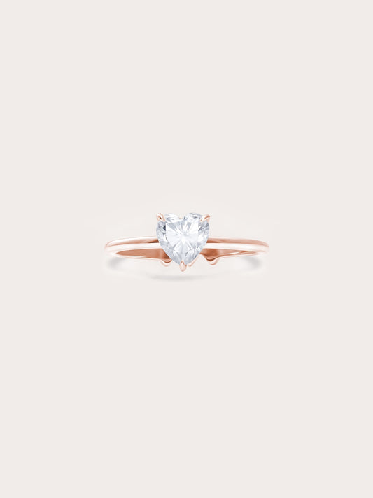 Moissanite Solitaire Heart Ring