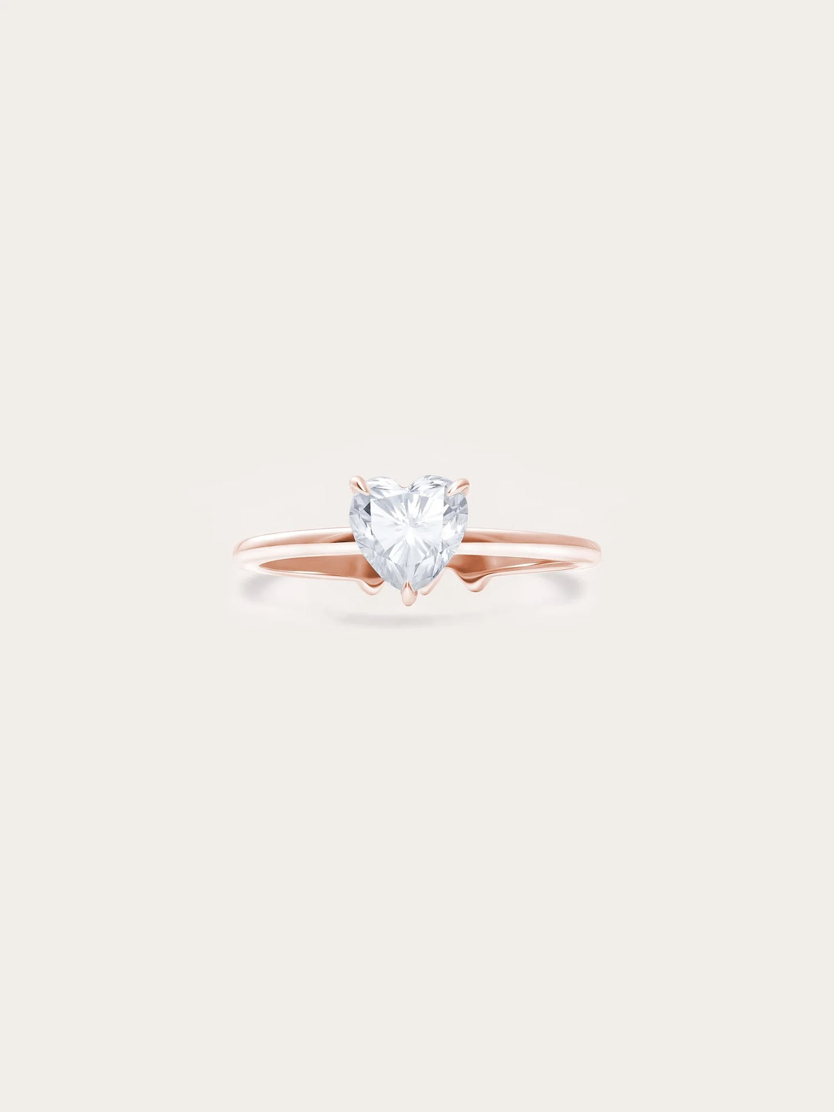 Moissanite Solitaire Heart Ring