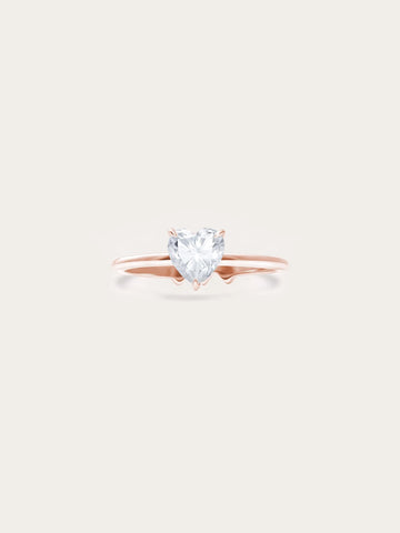 Moissanite Solitaire Heart Ring