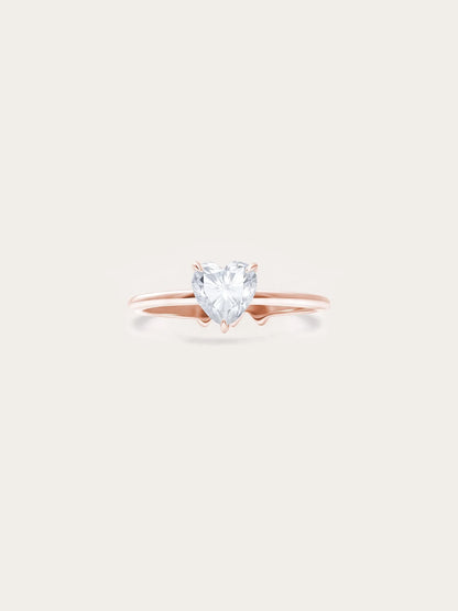 Moissanite Solitaire Heart Ring