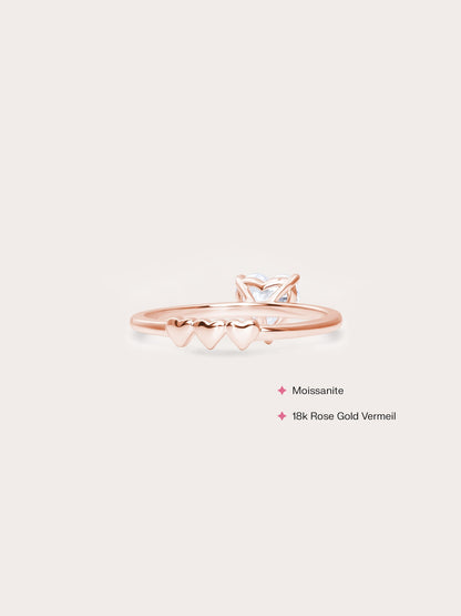 Moissanite Solitaire Heart Ring 18K Rose Gold (2) – Mondays Made Flower & Birthstone Jewelry Singapore