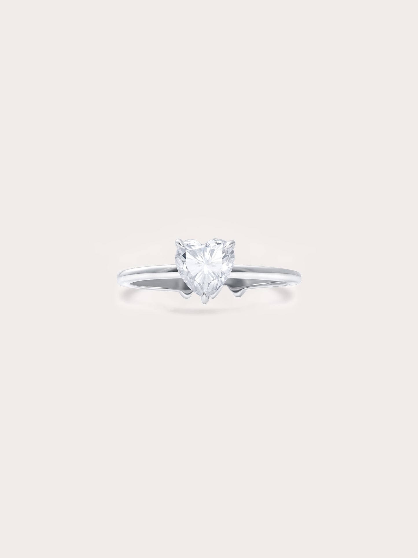 Moissanite Solitaire Heart Ring