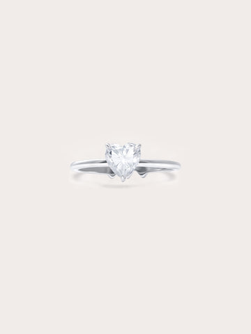 Moissanite Solitaire Heart Ring S925 Silver Rhodium (1) – Mondays Made Flower & Birthstone Jewelry Singapore
