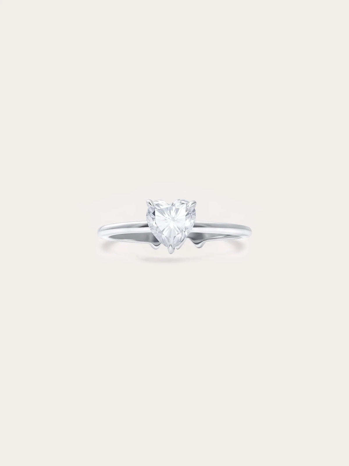 Moissanite Solitaire Heart Ring