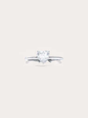 Moissanite Solitaire Heart Ring
