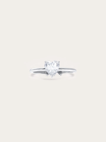 Moissanite Solitaire Heart Ring
