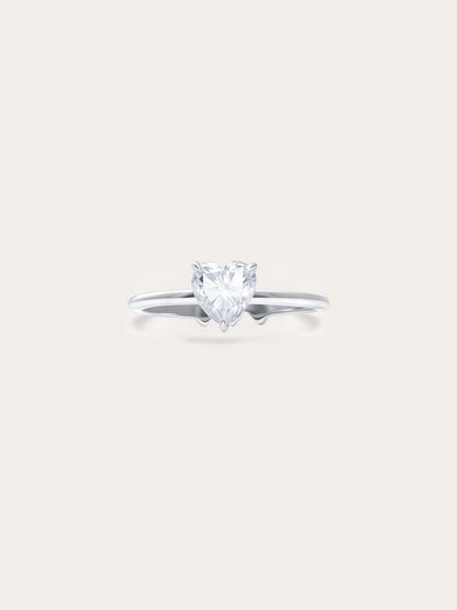 Moissanite Solitaire Heart Ring