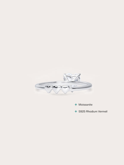 Moissanite Solitaire Heart Ring S925 Silver Rhodium (2) – Mondays Made Flower & Birthstone Jewelry Singapore