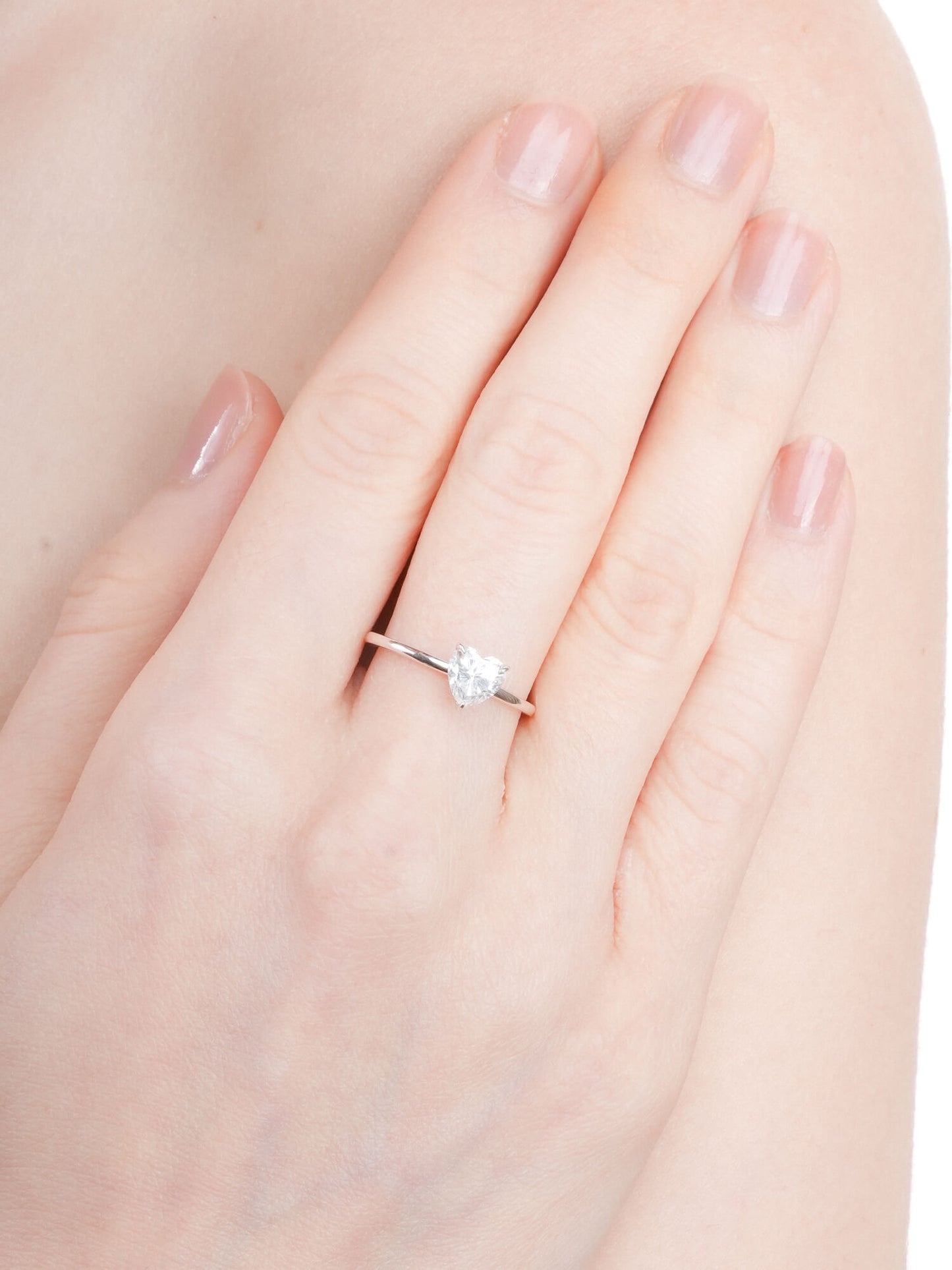 Moissanite Solitaire Heart Ring