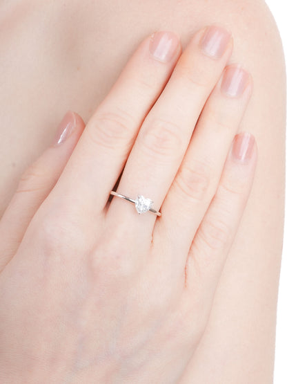Moissanite Solitaire Heart Ring S925 Silver Rhodium (6) – Mondays Made Flower & Birthstone Jewelry Singapore