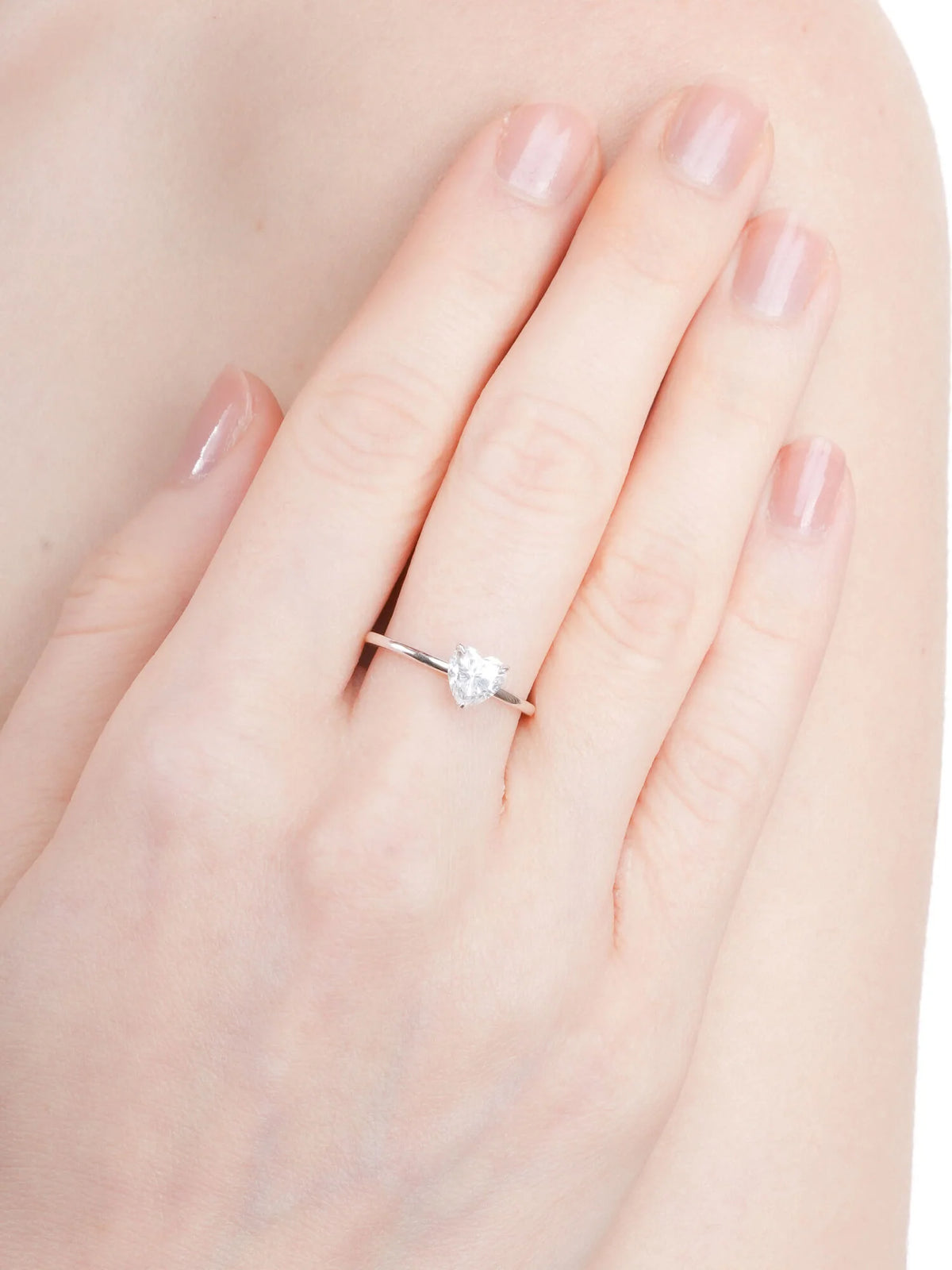 Moissanite Solitaire Heart Ring