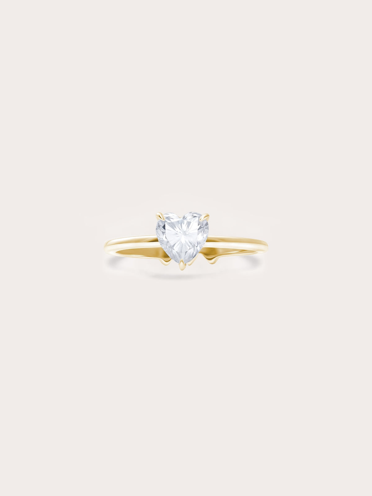 Moissanite Solitaire Heart Ring 18K Gold (1) – Mondays Made Flower & Birthstone Jewelry Singapore