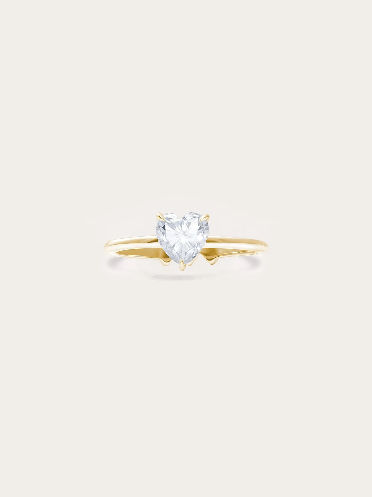 Moissanite Solitaire Heart Ring
