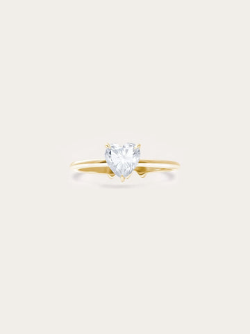 Moissanite Solitaire Heart Ring