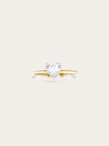 Moissanite Solitaire Heart Ring