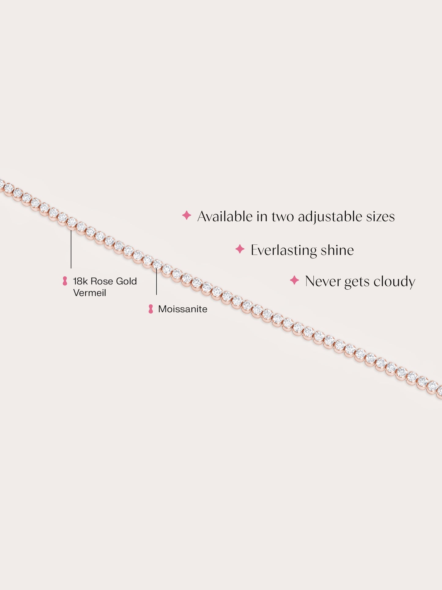 Moissanite Tennis Bracelet - White